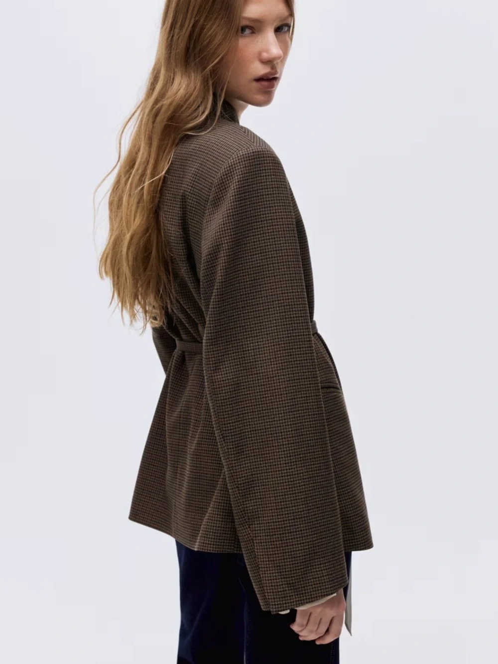 H&M Brown Belted Blazer Jacket - Picture 2 of 6